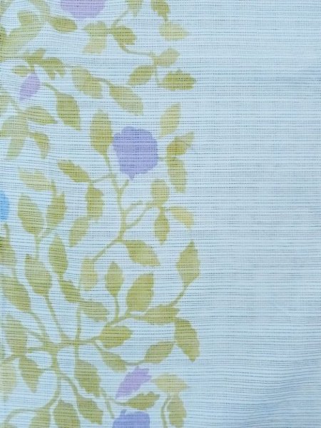 画像4: M1010A  女性用 浴衣(日本製)  綿  薄い 水色, 唐花 【中古】 【USED】 【リサイクル】 ★★☆☆☆ (4)