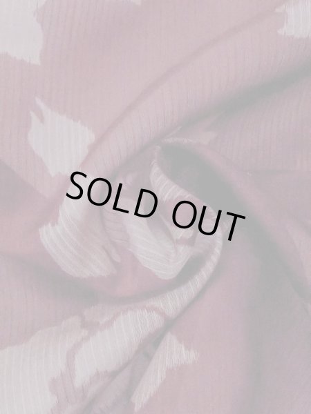 画像10: M1010C  女性用 夏物 汚れ/染み、経年劣化、使用感あり シルク（正絹）  深い 赤色, ぼたん 【中古】 【USED】 【リサイクル】 ★☆☆☆☆ (10)