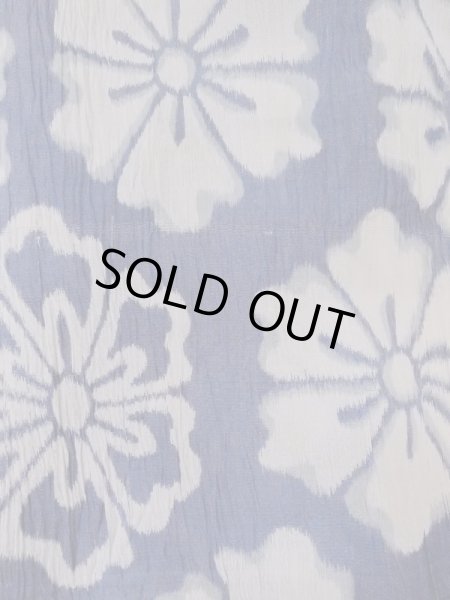 画像3: M1010H  女性用 小千谷縮 使用感あり 麻   藍, 花 【中古】 【USED】 【リサイクル】 ★☆☆☆☆ (3)