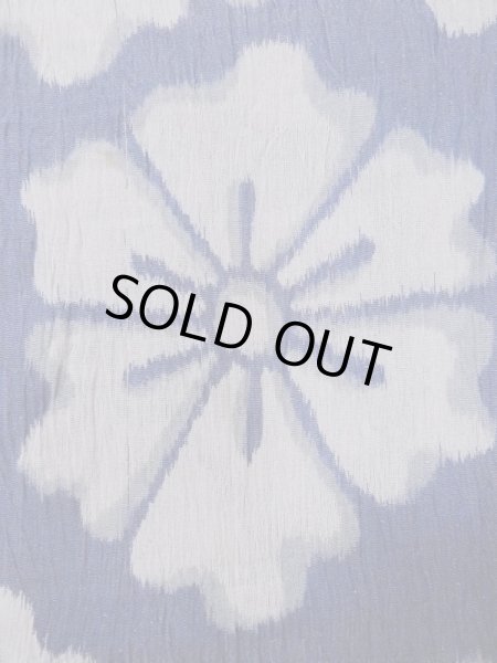 画像6: M1010H  女性用 小千谷縮 使用感あり 麻   藍, 花 【中古】 【USED】 【リサイクル】 ★☆☆☆☆ (6)