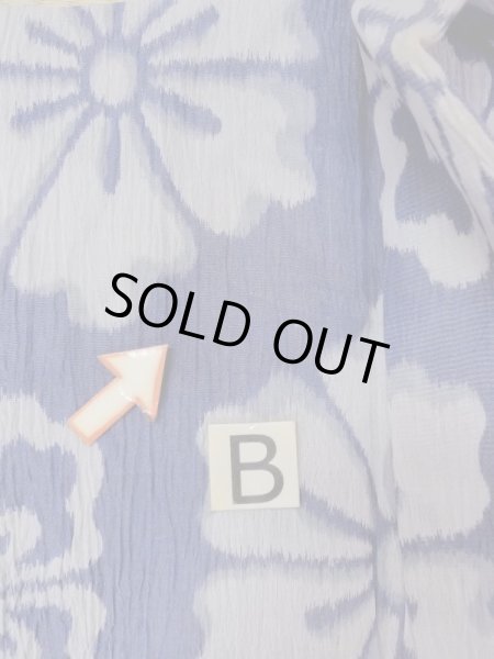 画像15: M1010H  女性用 小千谷縮 使用感あり 麻   藍, 花 【中古】 【USED】 【リサイクル】 ★☆☆☆☆ (15)