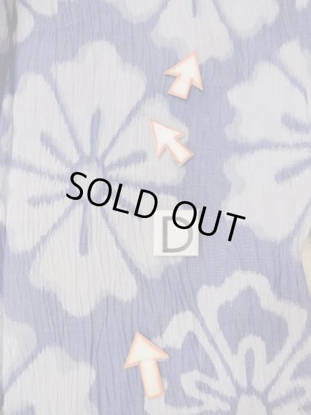 画像17: M1010H  女性用 小千谷縮 使用感あり 麻   藍, 花 【中古】 【USED】 【リサイクル】 ★☆☆☆☆ (17)