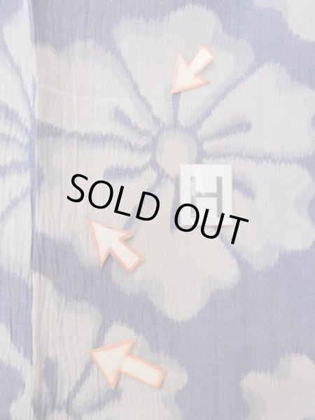 画像21: M1010H  女性用 小千谷縮 使用感あり 麻   藍, 花 【中古】 【USED】 【リサイクル】 ★☆☆☆☆ (21)