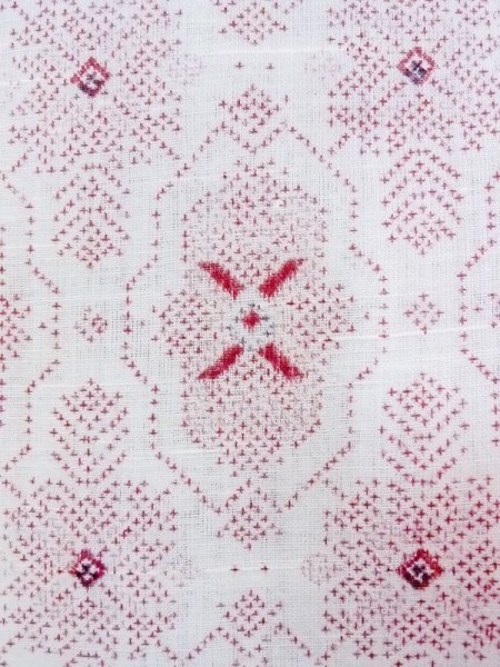 画像5: M1010I Mint  女性用 単衣  化繊   白, 幾何学模様 【中古】 【USED】 【リサイクル】 ★★★★☆ (5)