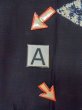 画像15: M1010J  女性用 夏物  シルク（正絹）   黒, 花 【中古】 【USED】 【リサイクル】 ★★★☆☆ (15)