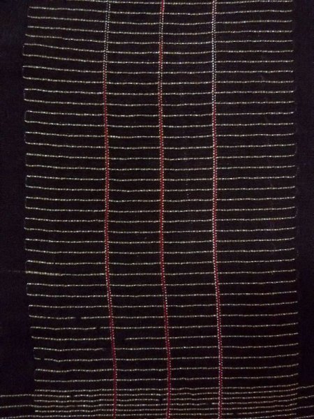 画像5: M1010K  女性用 夏物  シルク（正絹）   黒, 縞 【中古】 【USED】 【リサイクル】 ★☆☆☆☆ (5)