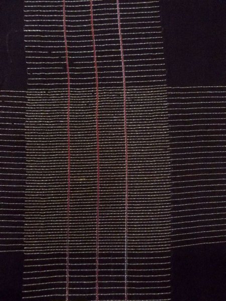 画像6: M1010K  女性用 夏物  シルク（正絹）   黒, 縞 【中古】 【USED】 【リサイクル】 ★☆☆☆☆ (6)