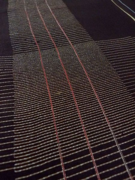 画像10: M1010K  女性用 夏物  シルク（正絹）   黒, 縞 【中古】 【USED】 【リサイクル】 ★☆☆☆☆ (10)