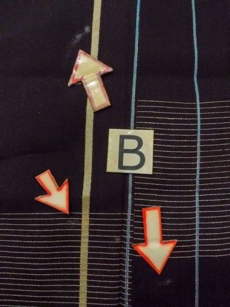 画像15: M1010K  女性用 夏物  シルク（正絹）   黒, 縞 【中古】 【USED】 【リサイクル】 ★☆☆☆☆ (15)