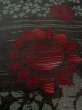 画像8: M1010M  女性用 単衣  シルク（正絹）   黒, 花 【中古】 【USED】 【リサイクル】 ★☆☆☆☆ (8)