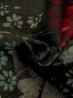 画像11: M1010M  女性用 単衣  シルク（正絹）   黒, 花 【中古】 【USED】 【リサイクル】 ★☆☆☆☆ (11)