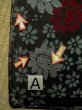 画像14: M1010M  女性用 単衣  シルク（正絹）   黒, 花 【中古】 【USED】 【リサイクル】 ★☆☆☆☆ (14)