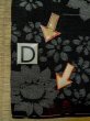 画像17: M1010M  女性用 単衣  シルク（正絹）   黒, 花 【中古】 【USED】 【リサイクル】 ★☆☆☆☆ (17)