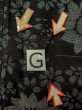画像20: M1010M  女性用 単衣  シルク（正絹）   黒, 花 【中古】 【USED】 【リサイクル】 ★☆☆☆☆ (20)
