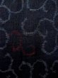 画像7: M1010N  女性用 小地谷紬  シルク（正絹）   黒, 唐草 【中古】 【USED】 【リサイクル】 ★★★☆☆ (7)