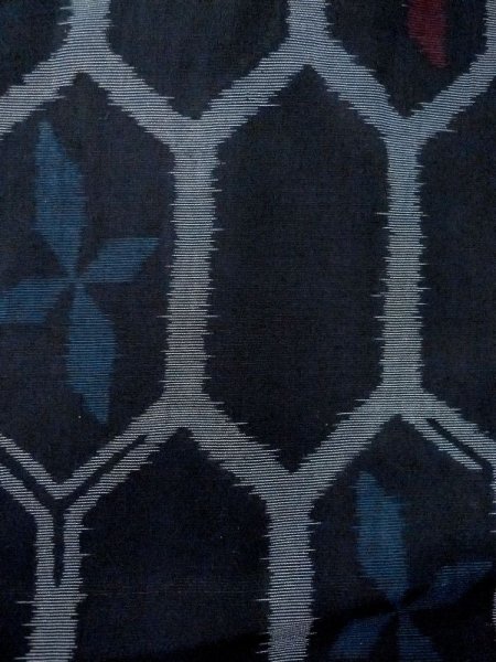 画像4: M1010O  女性用 夏物  シルク(正絹)   黒, 花 【中古】 【USED】 【リサイクル】 ★☆☆☆☆ (4)