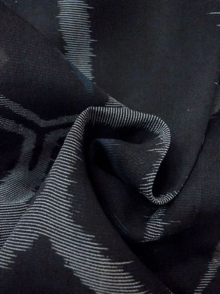 画像11: M1010O  女性用 夏物  シルク(正絹)   黒, 花 【中古】 【USED】 【リサイクル】 ★☆☆☆☆ (11)