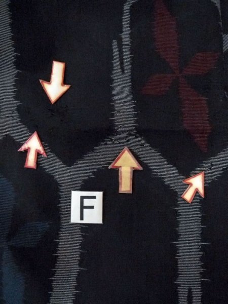 画像20: M1010O  女性用 夏物  シルク(正絹)   黒, 花 【中古】 【USED】 【リサイクル】 ★☆☆☆☆ (20)