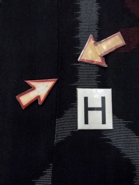 画像22: M1010O  女性用 夏物  シルク(正絹)   黒, 花 【中古】 【USED】 【リサイクル】 ★☆☆☆☆ (22)