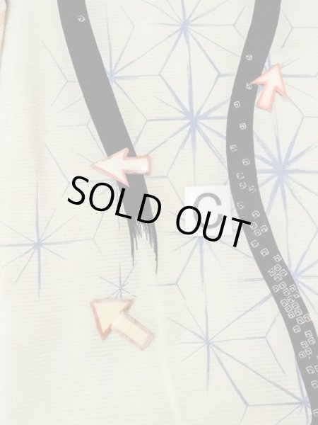 画像16: M1010Q  女性用 単衣  シルク（正絹）   オフ　ホワイト, 麻の葉 【中古】 【USED】 【リサイクル】 ★☆☆☆☆ (16)