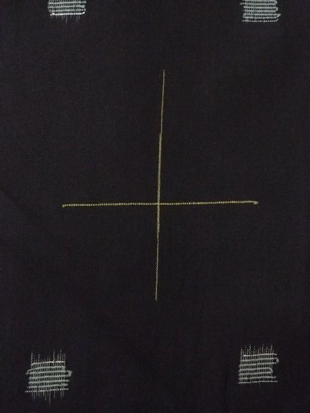 画像5: M1010S  女性用 単衣  シルク（正絹）   黒, 十字 【中古】 【USED】 【リサイクル】 ★★★☆☆ (5)