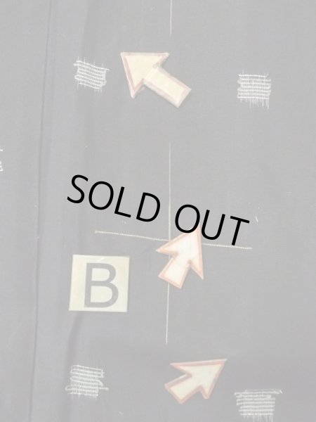 画像14: M1010S  女性用 単衣  シルク（正絹）   黒, 十字 【中古】 【USED】 【リサイクル】 ★★★☆☆ (14)