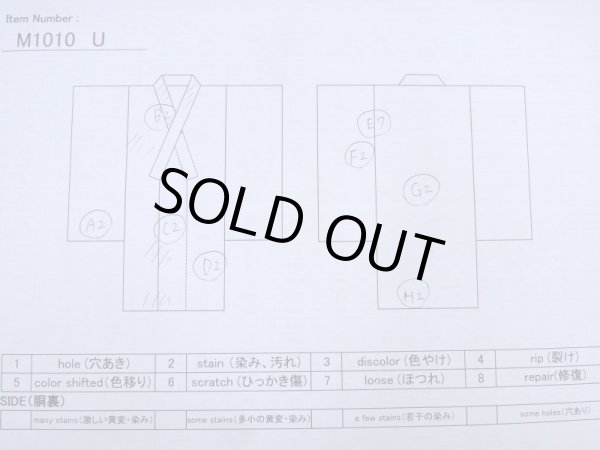 画像13: M1010U  女性用 単衣  化繊   オフ　ホワイト, 花 【中古】 【USED】 【リサイクル】 ★★☆☆☆ (13)