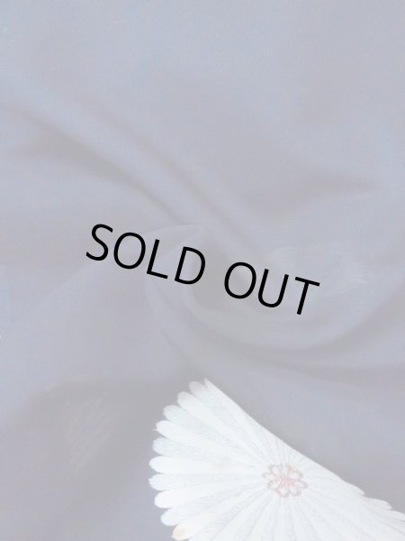 画像9: M1010X  女性用 単衣  シルク(正絹)   藍, 花 【中古】 【USED】 【リサイクル】 ★★☆☆☆ (9)