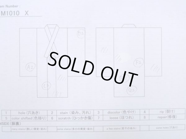画像11: M1010X  女性用 単衣  シルク(正絹)   藍, 花 【中古】 【USED】 【リサイクル】 ★★☆☆☆ (11)
