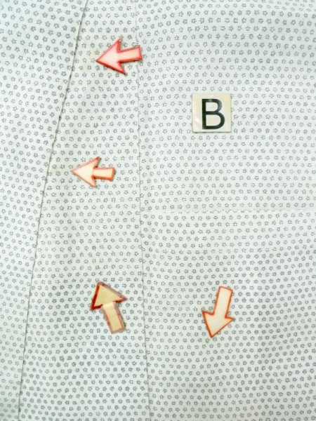 画像12: M1011C  男性用着物  シルク（正絹）   黒, 幾何学模様 【中古】 【USED】 【リサイクル】 ★★☆☆☆ (12)