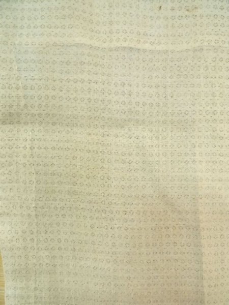 画像3: M1011D  男性用着物  麻   ベージュ, 幾何学模様 【中古】 【USED】 【リサイクル】 ★★☆☆☆ (3)