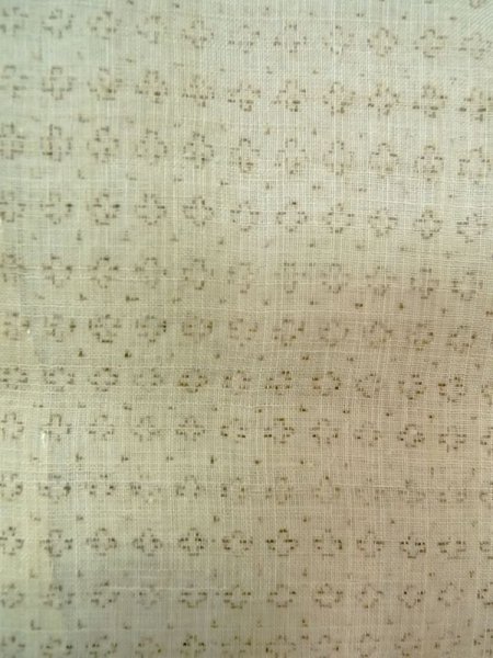 画像5: M1011D  男性用着物  麻   ベージュ, 幾何学模様 【中古】 【USED】 【リサイクル】 ★★☆☆☆ (5)