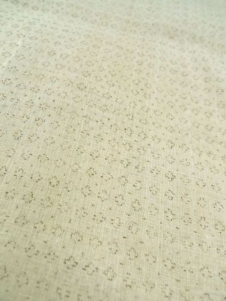 画像6: M1011D  男性用着物  麻   ベージュ, 幾何学模様 【中古】 【USED】 【リサイクル】 ★★☆☆☆ (6)