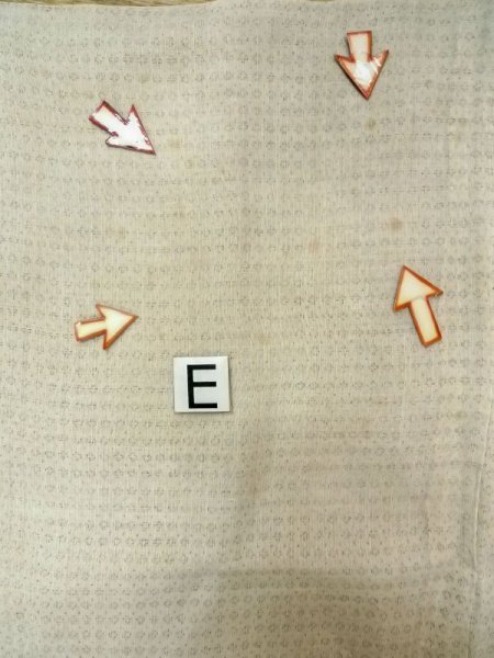 画像16: M1011D  男性用着物  麻   ベージュ, 幾何学模様 【中古】 【USED】 【リサイクル】 ★★☆☆☆ (16)