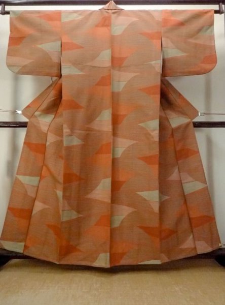 画像1: M1018E Mint  女性用 単衣  ウール   橙色, 山 【中古】 【USED】 【リサイクル】 ★★★★☆ (1)