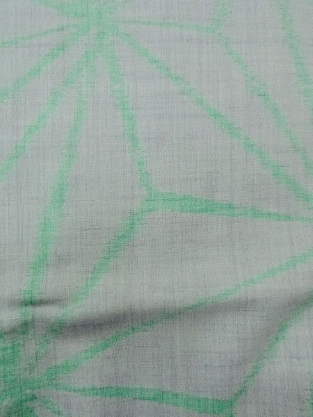 画像6: M1018I  女性用 単衣  ウール  薄い 灰色, 麻の葉 【中古】 【USED】 【リサイクル】 ★☆☆☆☆ (6)