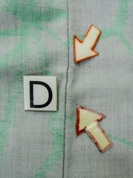 画像15: M1018I  女性用 単衣  ウール  薄い 灰色, 麻の葉 【中古】 【USED】 【リサイクル】 ★☆☆☆☆ (15)