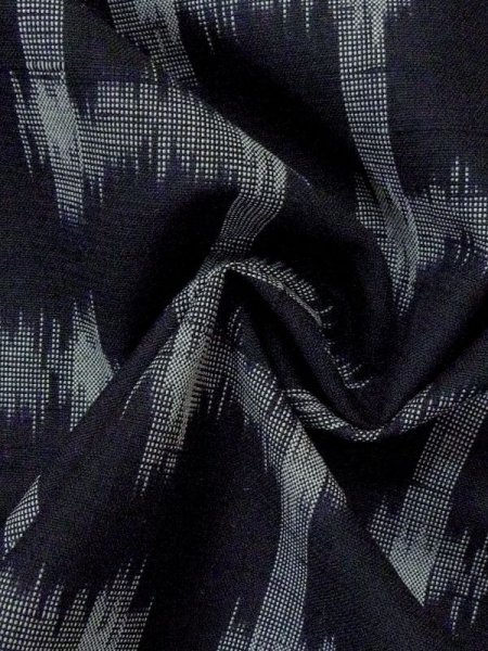 画像9: M1018L  女性用 単衣  ウール   黒, 抽象的模様 【中古】 【USED】 【リサイクル】 ★★☆☆☆ (9)