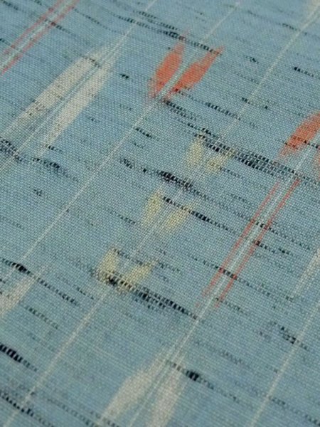 画像7: M1018O  女性用 単衣 矢羽柄 ウール  灰色がかった 水色, 線 【中古】 【USED】 【リサイクル】 ★★☆☆☆ (7)