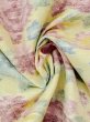 画像12: M1018P  女性用 単衣  シルク（正絹） 淡い 薄い 黄色, 花 【中古】 【USED】 【リサイクル】 ★★☆☆☆ (12)