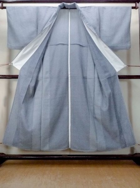 画像2: M1018R  女性用 単衣  化繊   青, かのこ 【中古】 【USED】 【リサイクル】 ★★☆☆☆ (2)
