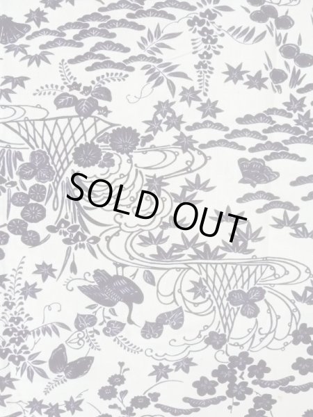 画像3: M1018T  女性用 単衣 使用感あり シルク（正絹）   白, 菊 【中古】 【USED】 【リサイクル】 ★★☆☆☆ (3)