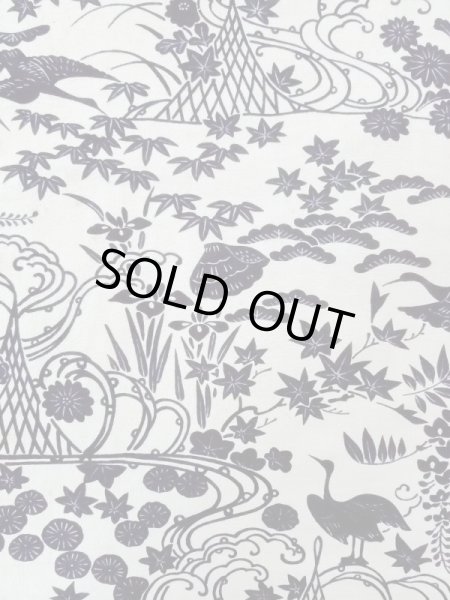 画像4: M1018T  女性用 単衣 使用感あり シルク（正絹）   白, 菊 【中古】 【USED】 【リサイクル】 ★★☆☆☆ (4)