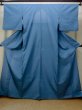 画像1: M1018X  女性用 単衣  シルク（正絹）  灰色がかった 青,  【中古】 【USED】 【リサイクル】 ★★☆☆☆ (1)