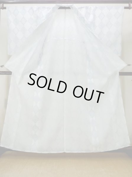 画像2: M1019D  女性用 単衣  化繊   白, 花 【中古】 【USED】 【リサイクル】 ★★★☆☆ (2)