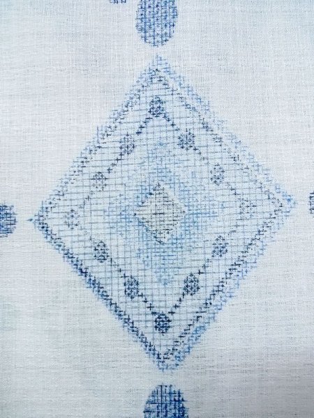 画像6: M1019D  女性用 単衣  化繊   白, 花 【中古】 【USED】 【リサイクル】 ★★★☆☆ (6)