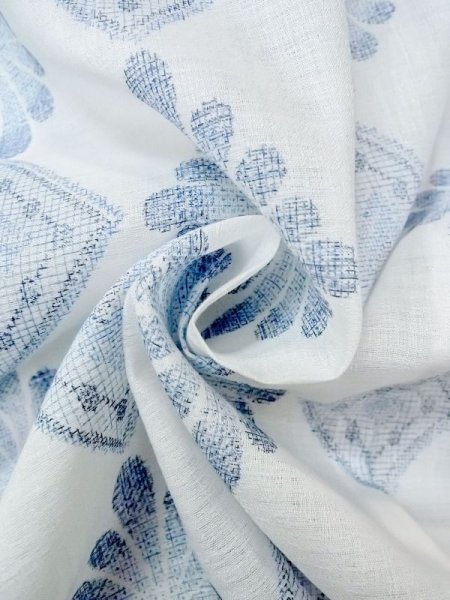 画像9: M1019D  女性用 単衣  化繊   白, 花 【中古】 【USED】 【リサイクル】 ★★★☆☆ (9)