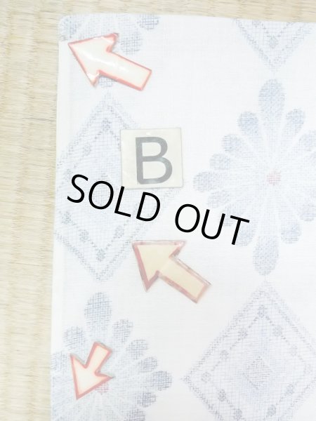 画像13: M1019D  女性用 単衣  化繊   白, 花 【中古】 【USED】 【リサイクル】 ★★★☆☆ (13)