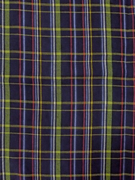 画像3: M1025A  女性用 単衣  ウール   紺, チェック柄 【中古】 【USED】 【リサイクル】 ★★☆☆☆ (3)