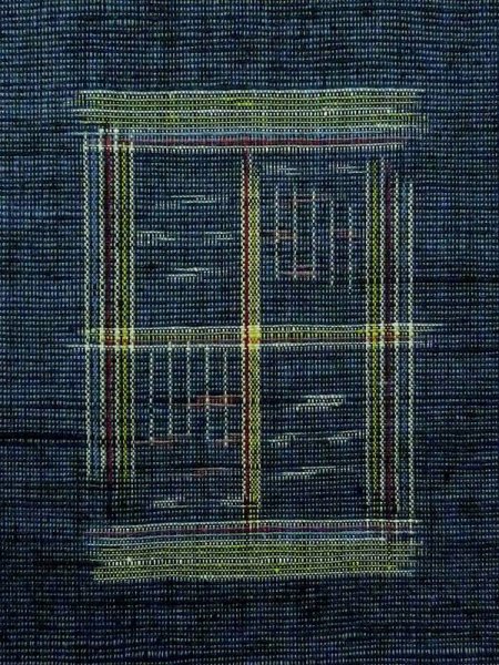 画像5: M1025E  女性用 単衣  ウール 深い 灰色がかった 青, 四角 【中古】 【USED】 【リサイクル】 ★★★★☆ (5)